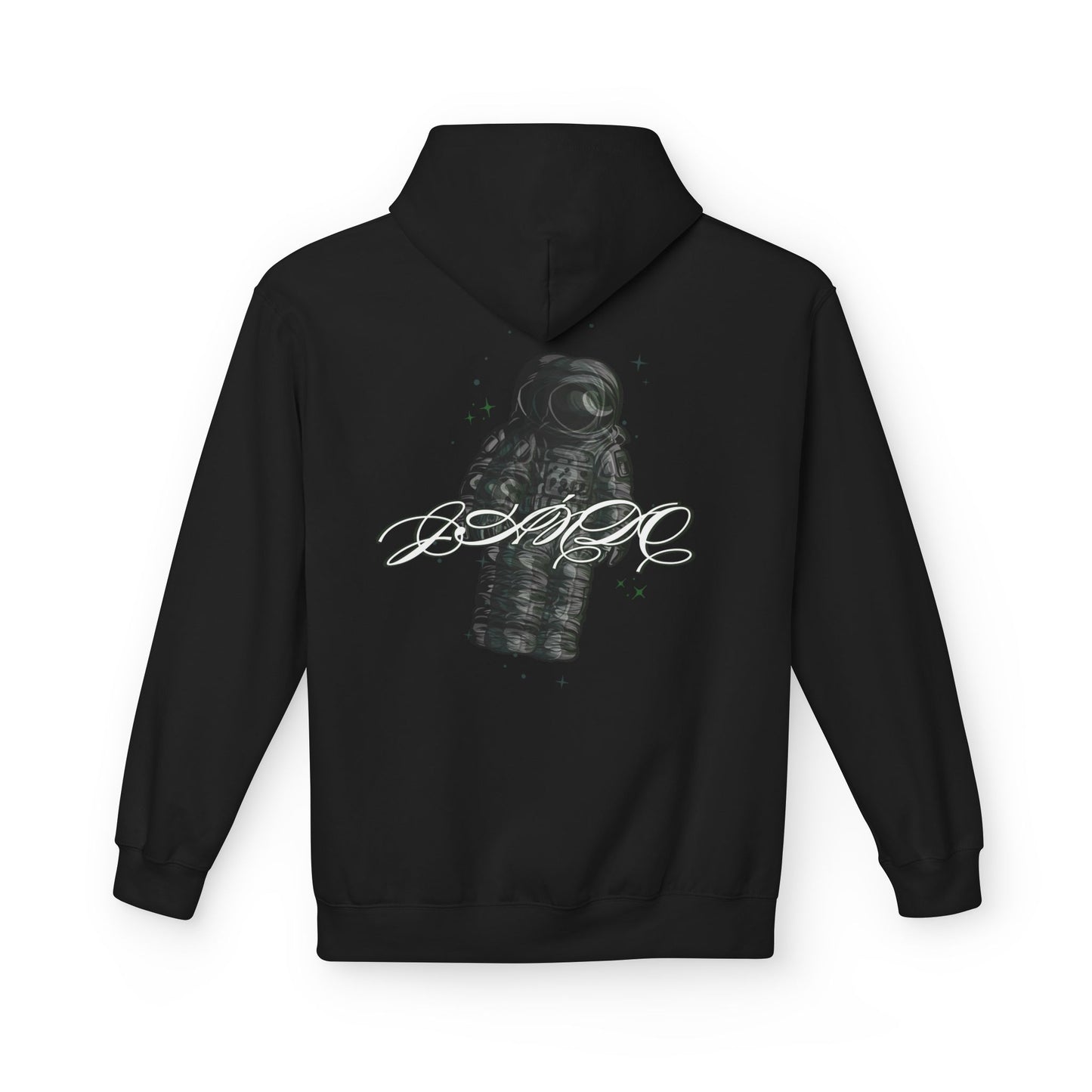 JÁNDO Graphic Glitched Astronaut Hoodie (Back Design)